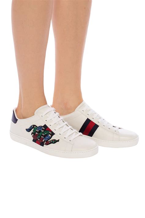 fake gucci white sneakers|gucci ace sneakers snakes.